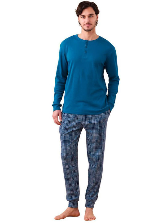 Noidinotte Men's Winter Pajamas Set Petrol Blue