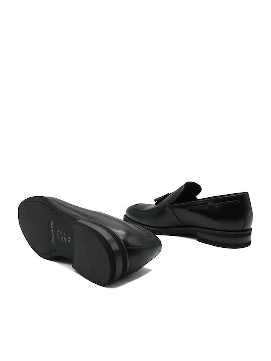 Δερμάτινα Ανδρικά Loafers σε Μαύρο Χρώμα