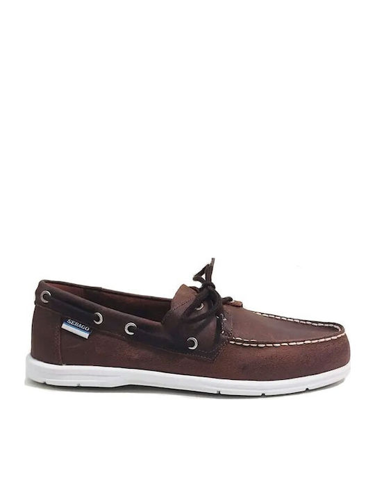 Δερμάτινα Ανδρικά Boat Shoes σε Καφέ Χρώμα