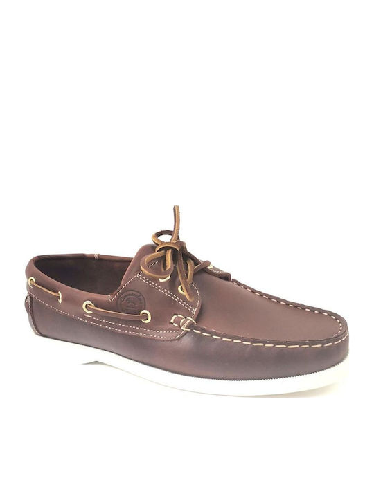 Men's Leather Boat Shoes Tabac Brown