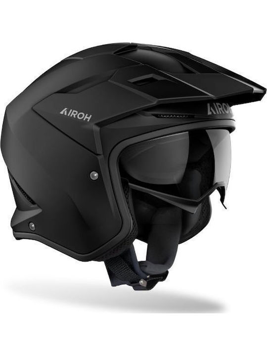 Airoh Kombakt Black Matt Motorcycle Helmet Jet ECE 22.06 1150gr with Sunvisor