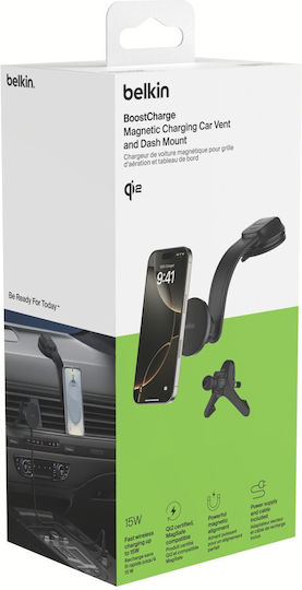 Belkin Car Mobile Mount with Magnet and Wireless Charging Black