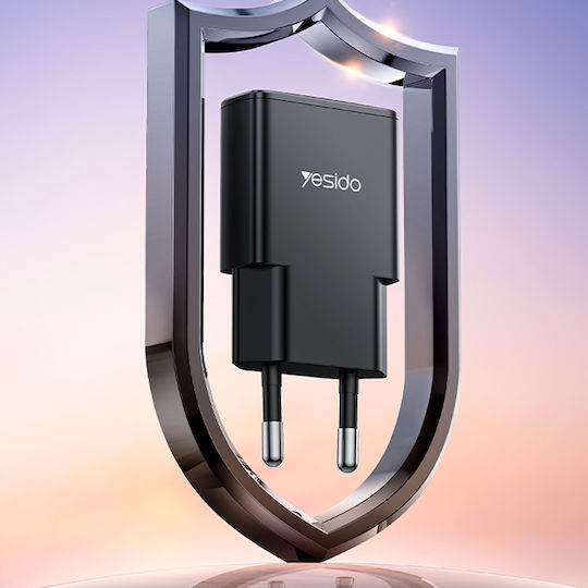 Yesido Charger Without Cable GaN with USB-C Port 30W Power Delivery Blacks (YC74)