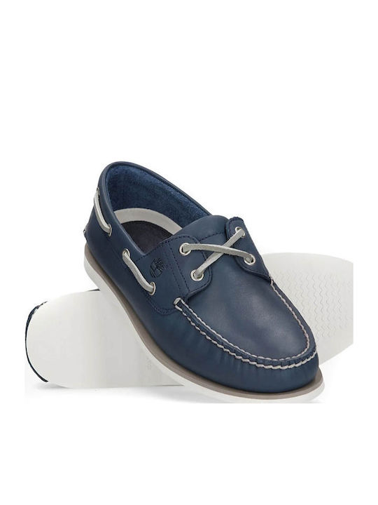 Δερμάτινα Ανδρικά Boat Shoes σε Μπλε Χρώμα