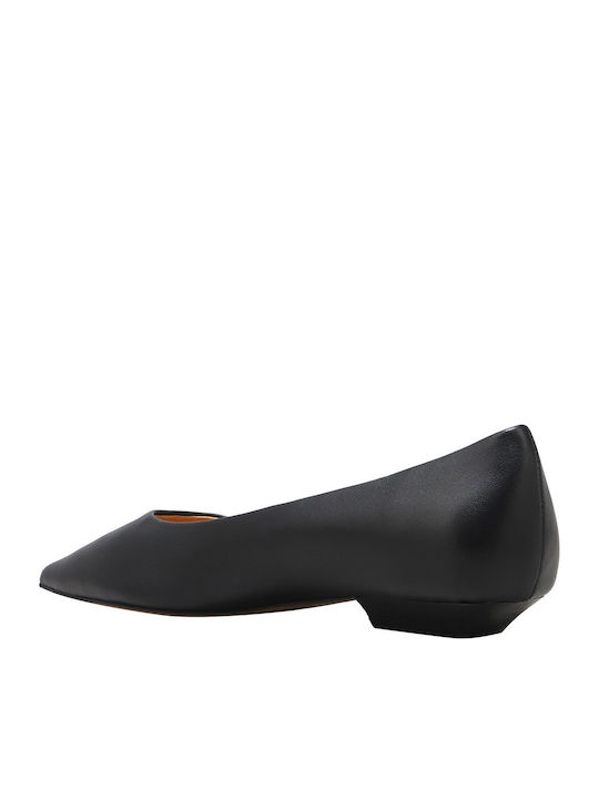 Leder Damen Ballerinas Schwarze