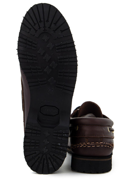 Memphis Men's Leather Boat Shoes Brown