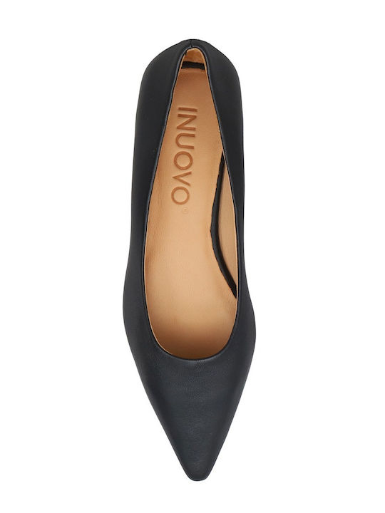 Leder Damen Ballerinas Schwarze