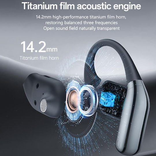 Yesido YSP26 Open Ear Bluetooth Handsfree Căști cu Rezistență la Transpirație și Carcasă de Încărcare Gri