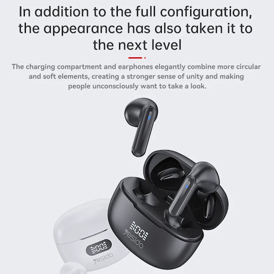 Yesido TWS19 Earbud Bluetooth Handsfree Ακουστικά με Θήκη Φόρτισης Μαύρα