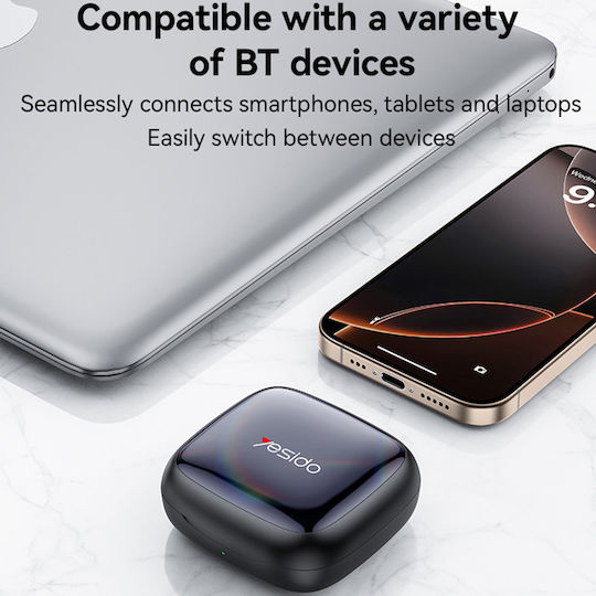 Yesido YSP24 Open Ear Bluetooth Handsfree Ακουστικά με Θήκη Φόρτισης Μαύρα