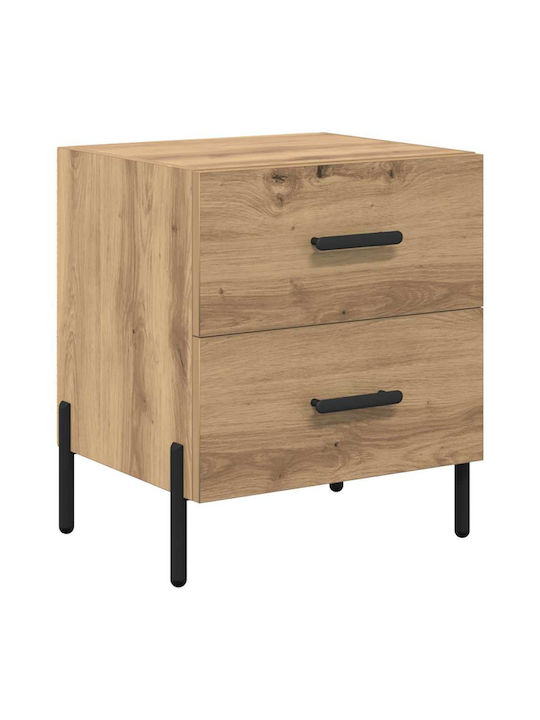 Vidaxl Κομοδίνο Artisan Δρυς 40x35x47.5cm Επεξεργασμένο Ξύλο 1 Τεμ