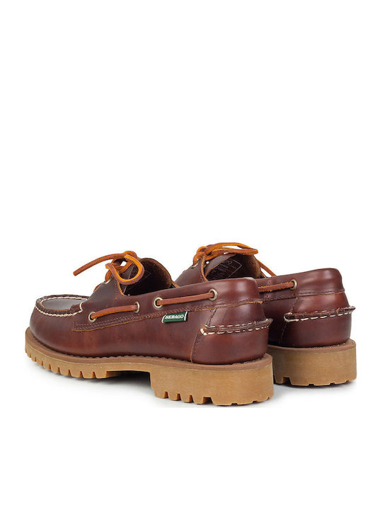 Ranger Waxy Δερμάτινα Ανδρικά Boat Shoes σε Καφέ Χρώμα