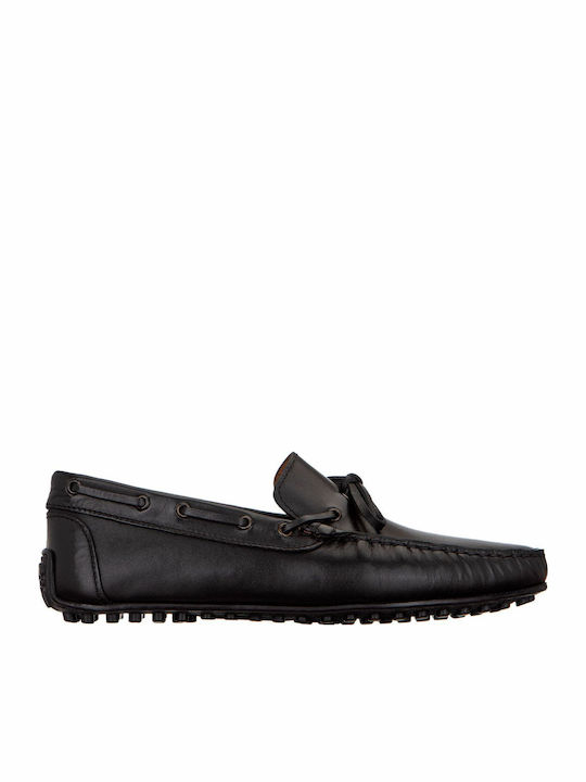 Leder Herren Mokassins in Schwarz Farbe