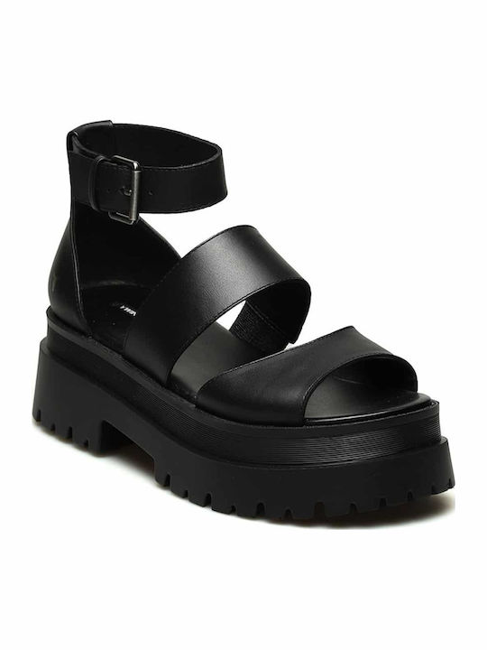 Windsor Smith Thrilled Leather Sandals Black