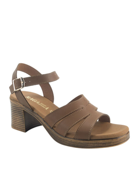 Ragazza Lederriemen Sandalen Tan