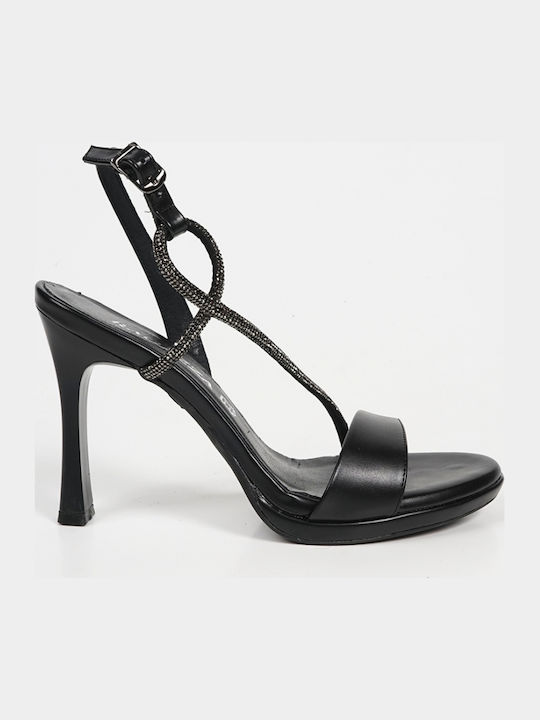 Sandalen mit Strass Schwarz