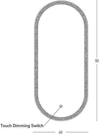 Zambelis Lights 25386-ZL Καθρέπτης Led 40x90cm