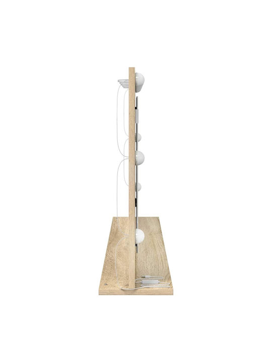 vidaXL Rechteckiger Badezimmerspiegel LED aus MDF 100x55cm Beige