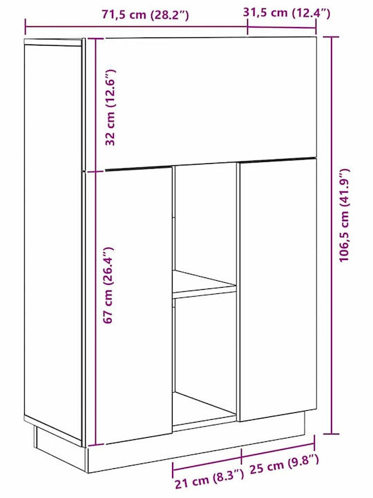 Desk Wooden Sonoma Grey 71.5x31.5x106.5cm