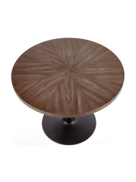 Houston 894 Round Table Dining Room Wooden Black, Walnut 75x75cm