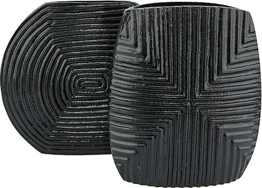 InTheBox Vază Decorativă Aluminiu Linear Negru 21x8x24cm 1buc