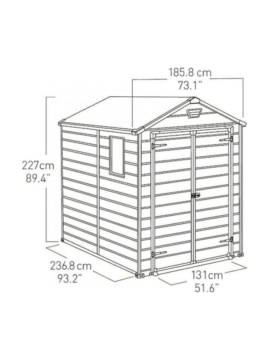 Plastic Garden Shed Manor M1.86xP2.37xH2.27m