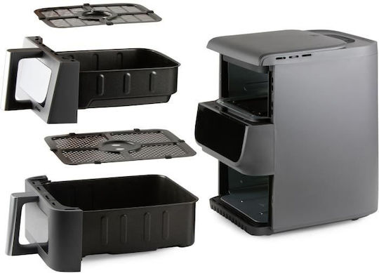 Domo Air Fryer with Double Detachable Bucket 10lt Gray DO550FR
