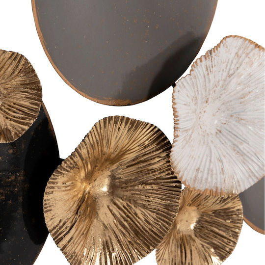 HomeMarkt Geometric Wall Decor Element Grey Gold Metallic 66x6x38cm