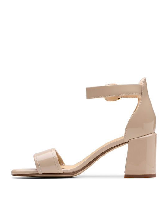 Ezoria Mae Sandals from Patent Leather Beige