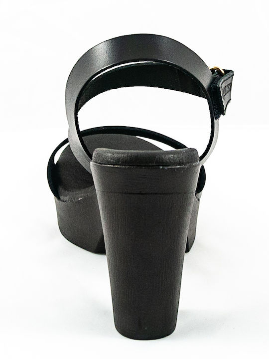 Leder Sandalen Anatomisch Schwarz