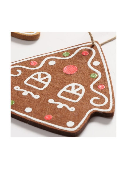 Gingerbread Σετ Μπισκότα Χριστουγεννιάτικα Στολίδια Καφέ 6 Τεμάχια