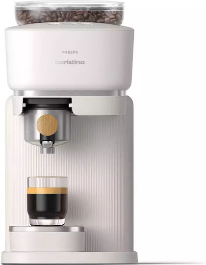 Philips Baristina Automatic Espresso Coffee Machine 1500W Pressure 16bar with Grinder White BAR302/20