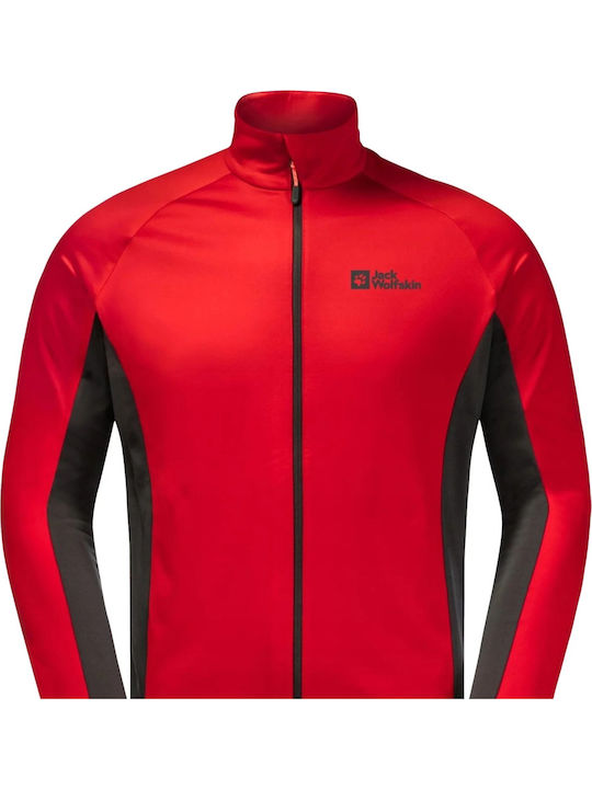 Men's Fleece Cardigan Red