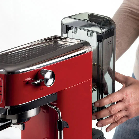 Ariete Perfetto Slim Espresso Coffee Machine 1300W Pressure 15bar Red 1381/33