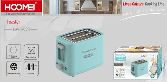 Hoomei Тостер Двуместна 750W Син