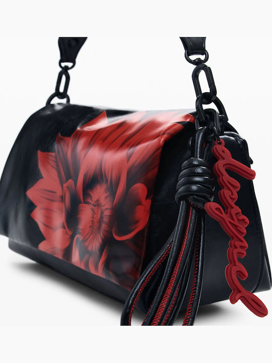 Flowerina Naron Damen Schultertasche Schwarz