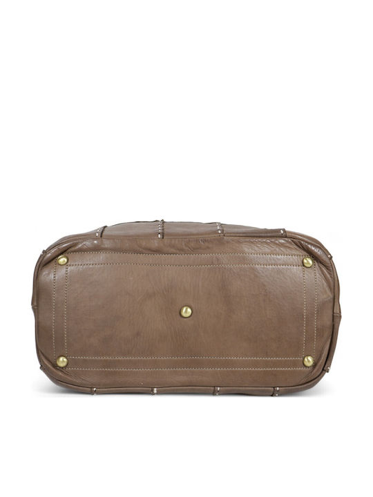 Leder Damentasche Handtasche Taupe