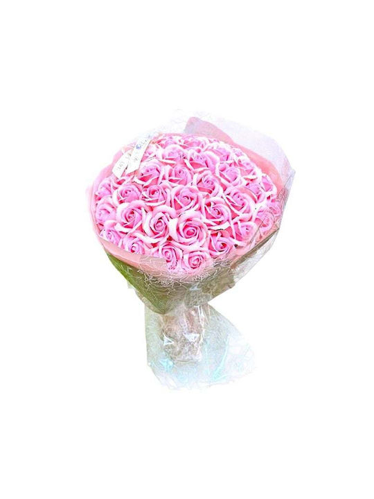 Buchet De Trandafiri Roz 51 Trandafiri Săpun 35 Cm