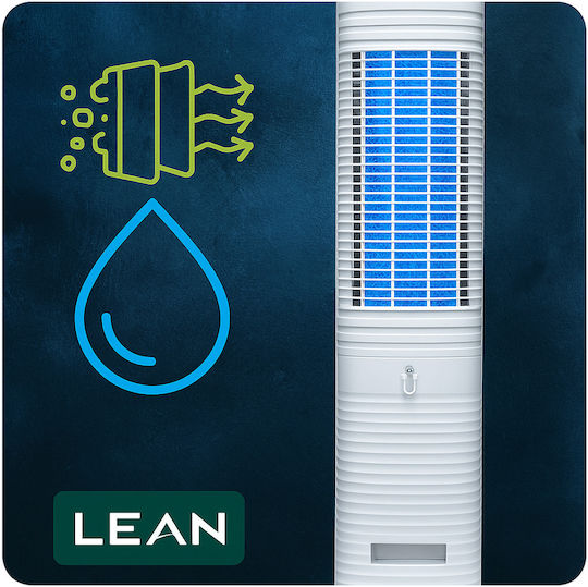 Lean Toys Tower Fan 60W with Remote Control Beige