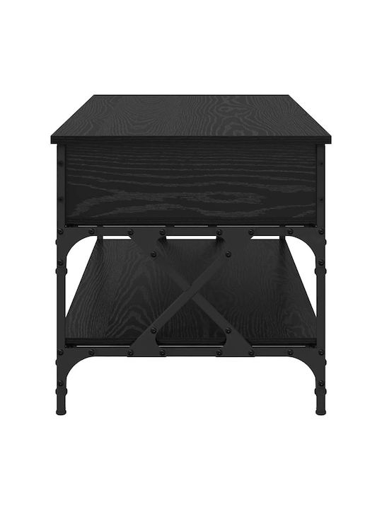 Rectangular Central Wooden Coffee Table with Lifting Mechanism Black M100xW50xH50cm