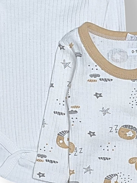 Babydom Set Bodys-uri Pentru Bebeluşi Ecru Ciocolatiu