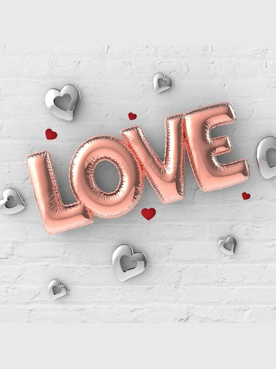 Μπρελόκ Love Balloon Letters Ροζ Χρυσό Mtm310-01