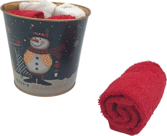Christmas Set of 5 Napkins Basket Ilis Home 23995 Snowman