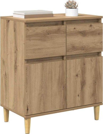 Sideboard Wooden with Drawers Oak 60x35x70cm
