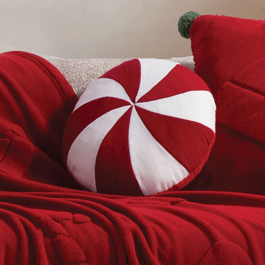 Nef-Nef Homeware Christmas Decorative Pillow Candy Whitered Candy White 35x35cm