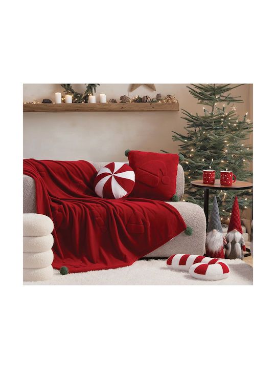 Nef-Nef Homeware Christmas Decorative Pillow Candy Whitered Candy White 35x35cm