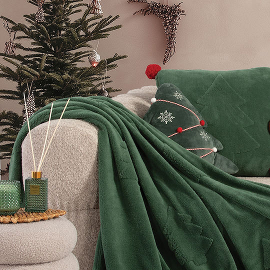 Nef-Nef Homeware Trees Χριστουγεννιάτικο Διακοσμητικό Μαξιλάρι Τετράγωνο Πράσινο 45x45εκ.