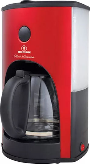 Human HU-2006 HU2006 Филтър кафе машина 1100W Червено
