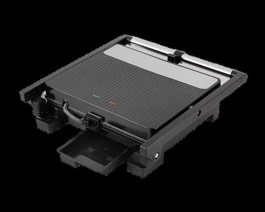 Maestro MR718 Tabletop Electric Grill Grill and Smooth Plate 1500W with Lid 35cmx25cmcm