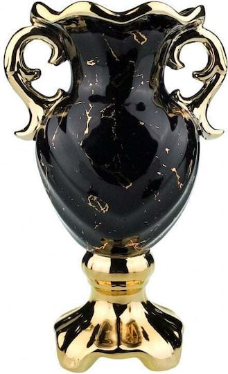 Velve Βάζο Μαρμάρινο Μαύρο 18xΥ31cm